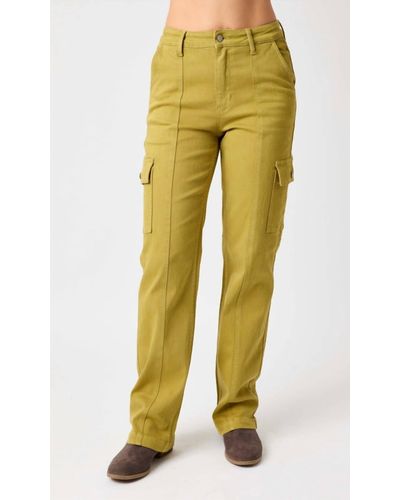 Judy Blue High Waist Cargo Pants - Yellow