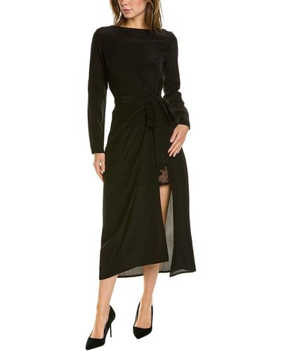The Kooples Silk Midi Dress - Black