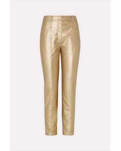 MILLY Rue Faux Leather Pants - Natural