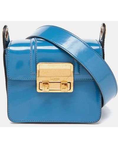 Lanvin Patent Leather Jiji Shoulder Bag - Blue