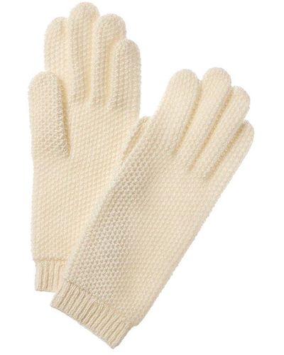 Sofiacashmere Honeycomb Cashmere Gloves - White