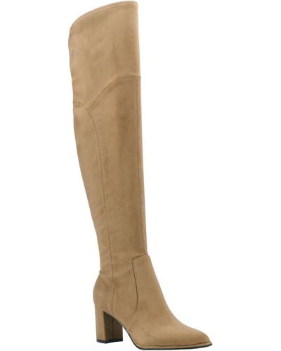 Marc Fisher Faux Suede Tall Over-the-knee Boots - Natural