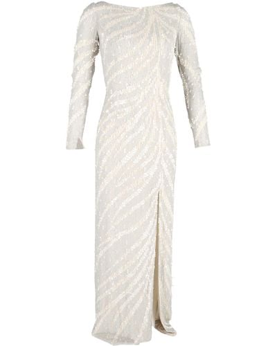 Jenny Packham Long Sleeve Gown - White