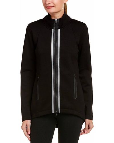 Vimmia Marina Stylish Collared Soft Fabric Full Zip Jacket - Black