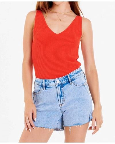 Another Love Noa V-neck Sweater Tank - Red