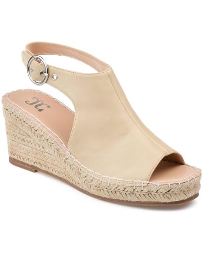 Journee Collection Crew Wedge Sandal - Natural