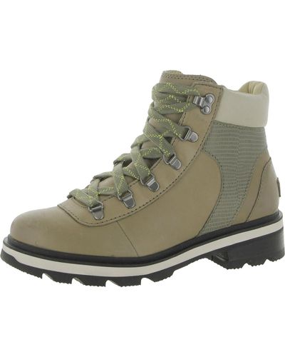 Sorel Lennox Hiker Stkd Wp Leather Waterproof Hiking Boots - Green