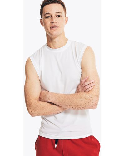 Nautica Solid Muscle Tank - White