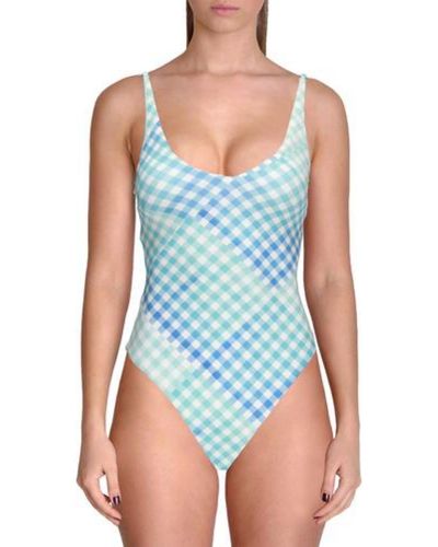 L*Space Plaid Cheeky One-piece Swimsuit - Blue