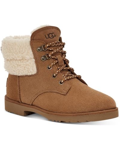 UGG Romely Heritage Lace Suede Water Repellent Winter & Snow Boots - Brown