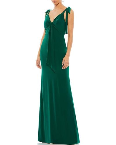 Ieena for Mac Duggal Open Back Maxi Evening Dress - Green