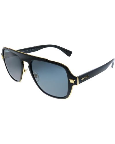 Versace Medusa Charm Ve 2199 100281 Aviator Sunglasses - Black