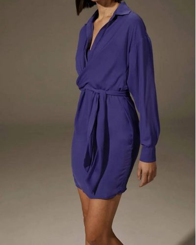 Krisa Wrap Shirt Dress - Blue