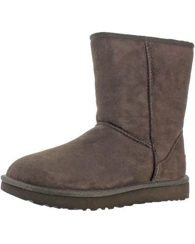 UGG Classic Short Ii Lined Suede Casual Boots - Brown