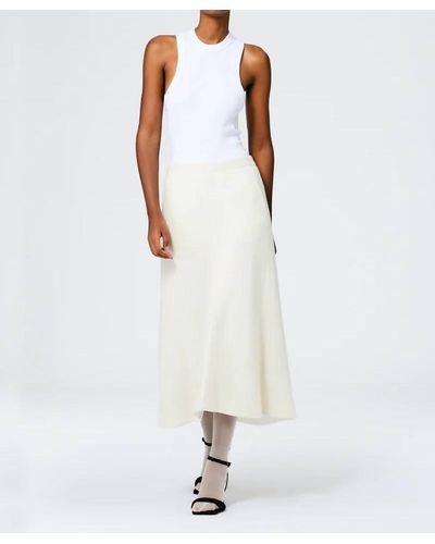 Tibi Boiled Wool Sculpted Skirt In Ivory - White