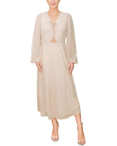Rachel Roy Hestia Chiffon Clip Dot Maxi Dress - Natural