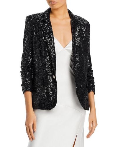 Generation Love Avery Sequined Evening One-button Blazer - Black