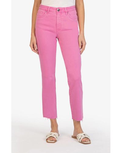 Kut From The Kloth Naomi Hi Rise Fab Ab Girlfriend Jeans - Pink