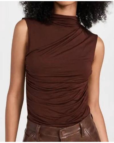 Enza Costa Sleeveless Twist Top In Saddie Brown