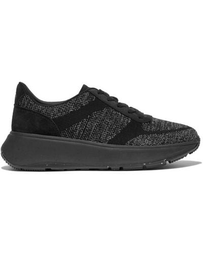 Fitflop Platform Knit Sneaker - Black