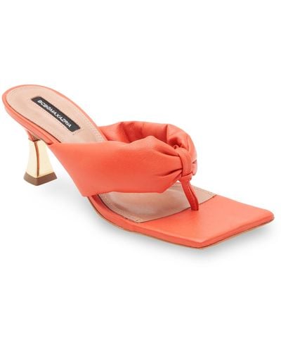 BCBGMAXAZRIA Fiona Leather Sandal Heel - Red
