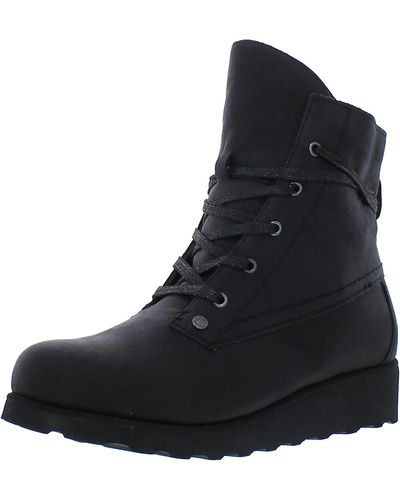 BEARPAW Krista Padded Insole Wedge Ankle Boots - Black