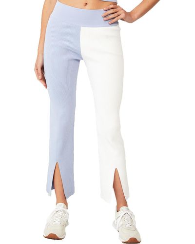 Cotton On Ribbed Knit Side Slit Cropped Pants - White