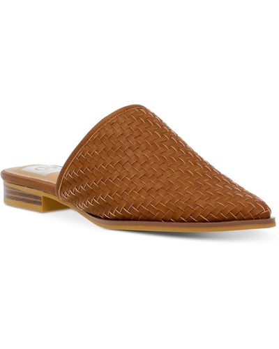 DV by Dolce Vita Isobel Faux Leather Woven Mules - Brown