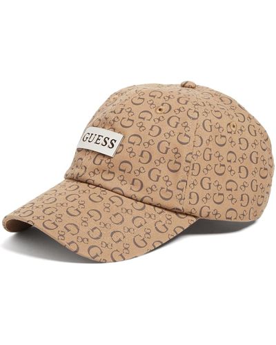 Guess Factory Allover Logo Baseball Hat - Brown