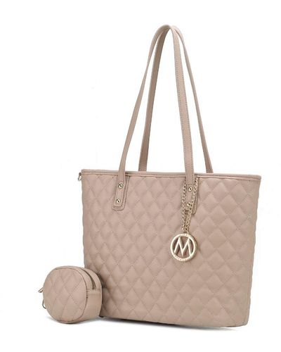 MKF Collection by Mia K Sy Quilted Vegan Leather 's Tote Bag - Brown