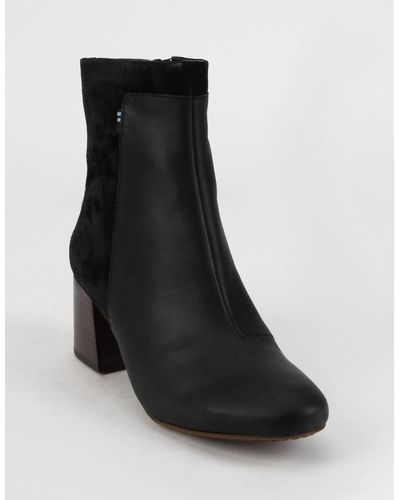 TOMS Emmy Leather Booties - Black