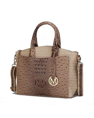 MKF Collection by Mia K Collins Vegan Leather Tote Handbag - Brown