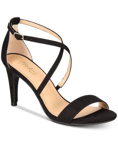 Thalia Sodi Darria Faux Leather Strappy Dress Sandals - Black