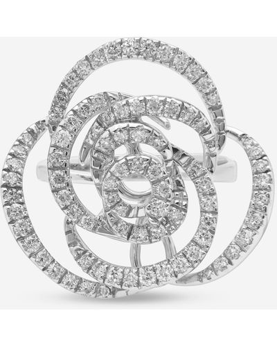 Damiani 18k Gold And Diamond 0.82ct. Tw. Flower Statement Ring Sz. 5 - Metallic