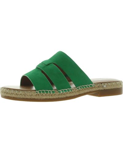Naturalizer Arden Leather Slip On Slide Sandals - Green