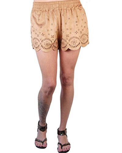 MINKPINK Lackawanna Blues Faux Suede Shorts In Brown - Natural