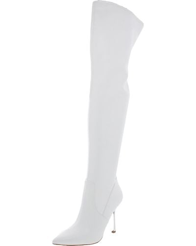 Steve Madden Vanquish Padded Insole Stiletto Over-the-knee Boots - White