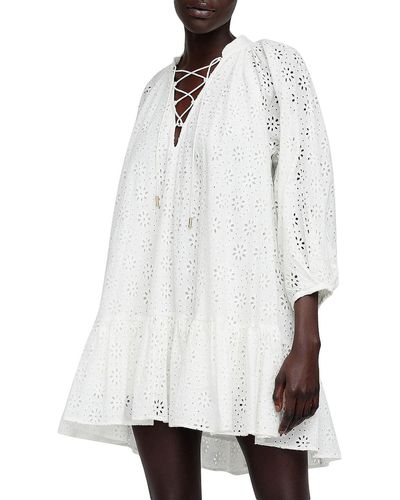 Significant Other Eleanor Cotton Eyelet Mini Dress - White