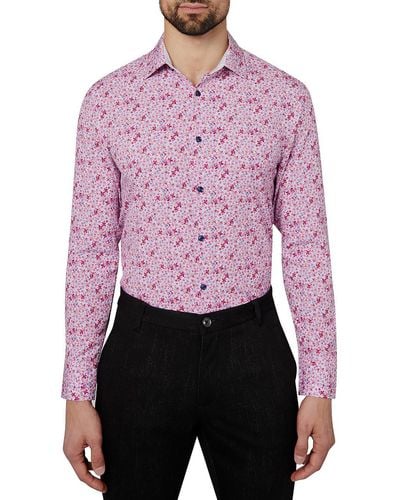 Con.struct Floral Print Slim Fit Button-down Shirt - Purple