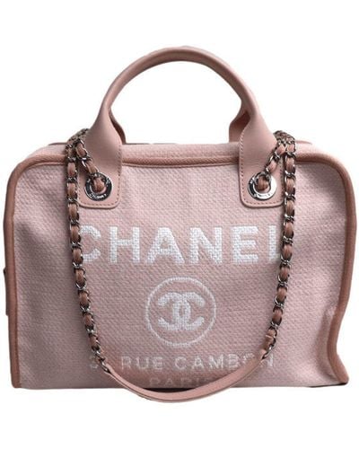 Chanel Deauville Canvas Shoulder Bag (pre-owned) - Pink