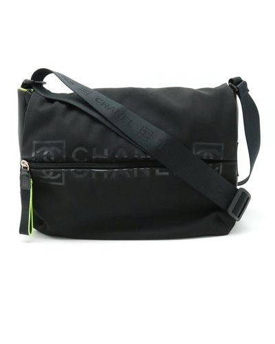 Chanel Coco Mark Canvas Shoulder Bag (pre-owned) - Black