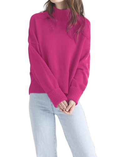 525 America Blair Mockneck Pullover - Pink