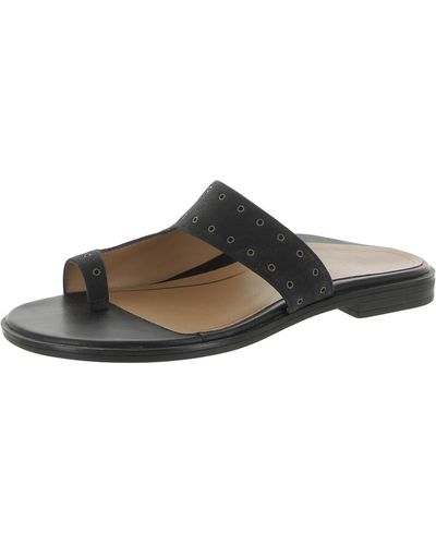 Vionic Lupita Leather Slip On Slide Sandals - Brown