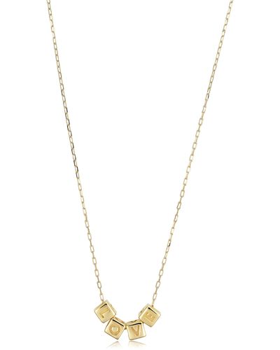 Fremada 14k Yellow Love Letter Block Necklace (adjusts To 17 Or 18 Inch) - Metallic