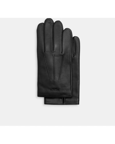 COACH Leather Gloves - Black