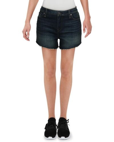 Hudson Jeans Gemma Mid-rise Frayed Hem Cutoff Shorts - Blue