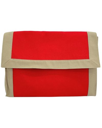 Hermès Tapidocel Canvas Clutch Bag (pre-owned) - Red