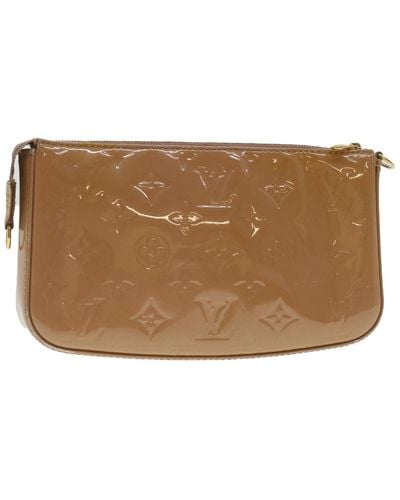 Louis Vuitton Cosmetic Pouch Orange Patent Leather Clutch Bag (Pre-Own