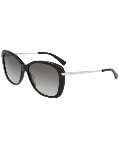 Longchamp 56 Mm Sunglasses Lo616s-001 - Black