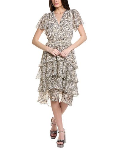 Vince Camuto Four Tier Layered Midi Dress - Natural